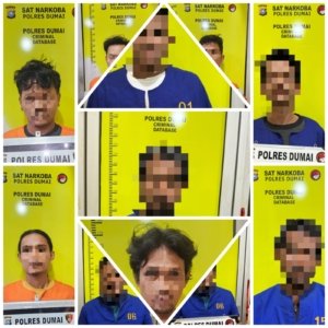 11 Pria Diamankan dengan Hasil Tes Urine Positif,Polres Dumai Gelar Razia di Kawasan Rawan Narkoba