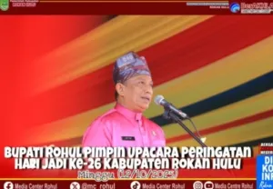 Semangat Tak Surut Laksanakan Peringatan Hari Jadi Kabupaten Rohul Ke 26 Tahun Sekalipun Langit Mendung Dan Hujan Rintik