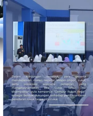 Bea Cukai Pekanbaru Terima Kunjungan Rombongan Guru Dan Pelajar SMK Negeri 7 Pekan Baru Di Aula Lancang Kuning