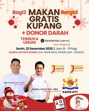 Injeksi Creative Center dan KADIN NTT Hadirkan Aksi Sosial Makan Gratis Bergizi dan Donor Darah di Kupang