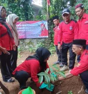 Peringati HUT Megawati Soekarnoputri Ke 79, DPC PDIP Depok Menanam Pohon Di Bantaran Sungai Ciliwung.