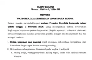 Tindak Lanjuti Arahan Presiden, Bupati Imron Terapkan Gerakan Bersih Kantor