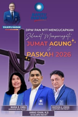Ucapan Hari Raya Paskah 2026 dari Keluarga Besar DPW Partai Amanat Nasional (PAN) NTT