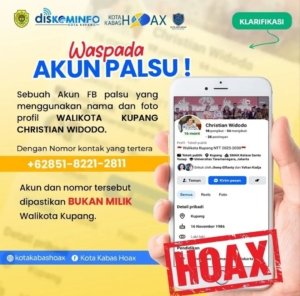 Kabas Hoax: Waspada! Akun Palsu Catut Nama Wali Kota Kupang, Janjikan Bantuan Fiktif