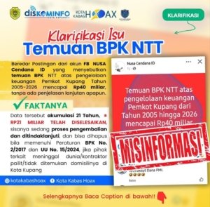 Klarifikasi Inspektorat: Isu Temuan Rp40 Miliar di Pemkot Kupang Dinilai Menyesatkan