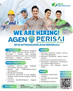 BPJS Ketenagakerjaan Bengkulu Buka Peluang Agen Perisai, Dorong Perlindungan Pekerja Informal