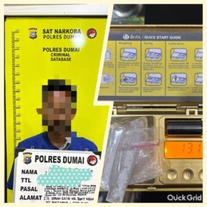 Sat Res Narkoba Polres Dumai Ringkus Pria inisial A Di Kampung Dalam