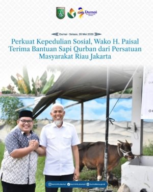 Walikota Dumai Terima Bantuan Satu Ekor Sapi Qurban Dari Persatuan Masyarakat Riau Jakarta