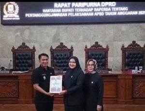 DPRD Resmi Menerima Dokumen Raperda Pertanggungjawaban APBD Th 2025.