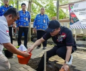Lapak dan Penataan PKL di Lapangan Drh Soepardi Kabupaten Magelang Mulai Dibangun