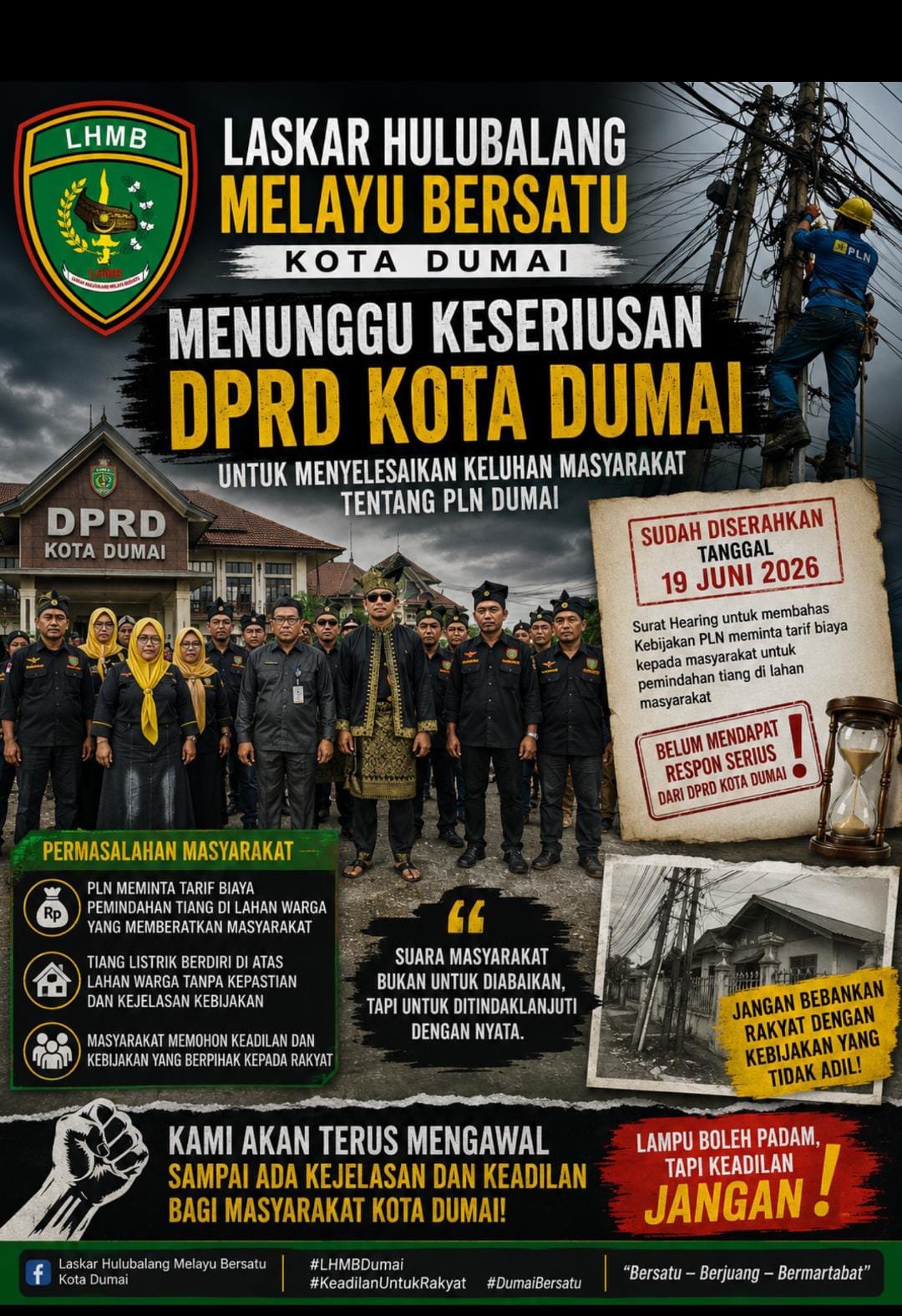 LHMB Kota Dumai Masih Menunggu Keseriusan DPRD Menindaklanjuti Keluhan Masyarakat Terkait Kebijakan PLN LHMB Kota Dumai Masih Menunggu Keseriusan DPRD Menindaklanjuti Keluhan Masyarakat Terkait Kebijakan PLN