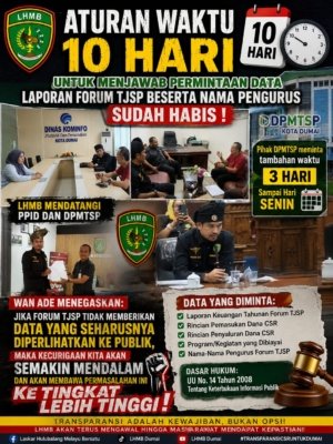 10 Hari Berlalu, Data Laporan Forum TJSP Belum Diberikan, LHMB Datangi PPID dan DPMTSP