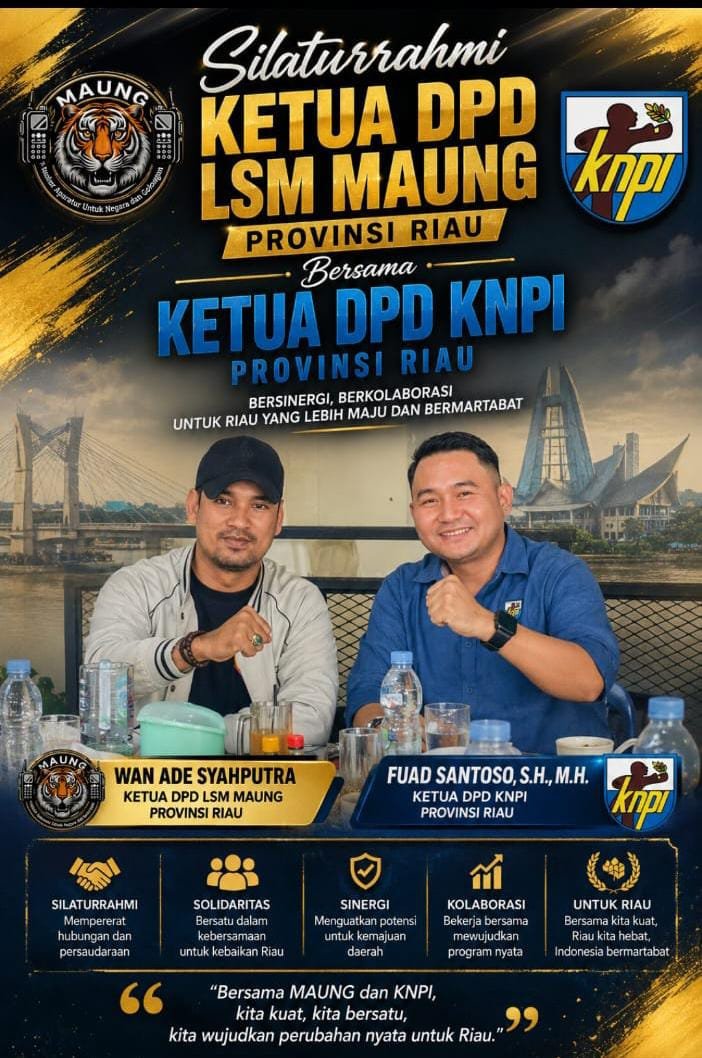 Pererat Persaudaraan, Ketua DPD LSM MAUNG Riau Wan Ade Syahputra Silaturahmi dengan Ketua KNPI Riau Fuad Santoso Pererat Persaudaraan, Ketua DPD LSM MAUNG Riau Wan Ade Syahputra Silaturahmi dengan Ketua KNPI Riau Fuad Santoso