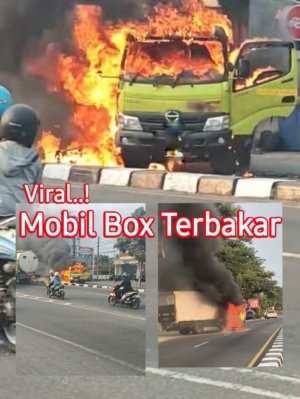 Motor Tabrak Mobil Box Hingga Dua Kendaraan Terbakar di Palbapang Kabupaten Magelang