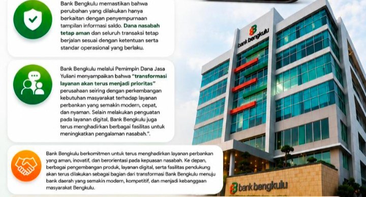 Bank Bengkulu Tingkatkan Layanan Digital, Tampilan Saldo Efektif Kini Lebih Informatif