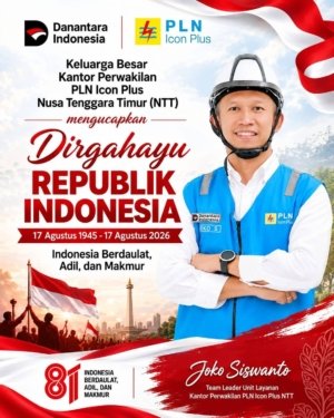 Ucapan HUT ke-81 Kemerdekaan Republik Indonesia dari Keluarga Besar Kantor Perwakilan PLN Icon Plus NTT