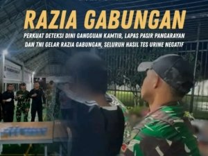 Perketat Pengawasan, Lapas Pasir Pangaraian dan TNI Razia Kamar Hunian Warga Binaan
