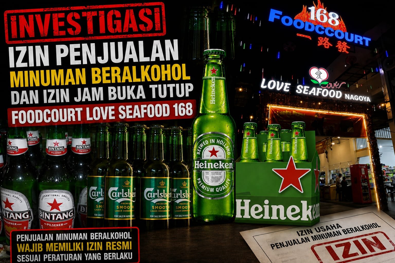 Publik Pertanyakan Izin Penjualan Miras dan Jam Operasional Foodcourt 168 Seraya Batam
