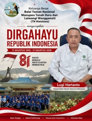 Ucapan HUT ke-81 Kemerdekaan Republik Indonesia dari Taman Nasional Matalawa