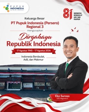 Ucapan HUT ke-81 Kemerdekaan Republik Indonesia dari Keluarga Besar PT Pupuk Indonesia (Persero) Regional 3