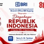 Ucapan HUT ke-81 Kemerdekaan Republik Indonesia dari Pemimpin dan Seluruh Karyawan/Karyawati Branch Office BRI Kupang