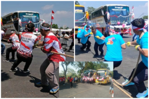 Lomba Tarik Bus 10 Ton Perdana di Terminal Tipe A Tidar Magelang Sambut HUT RI Ke-81