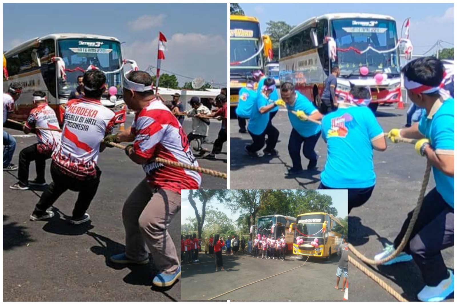 Lomba Tarik Bus 10 Ton Perdana di Terminal Tipe A Tidar Magelang Sambut HUT RI Ke-81