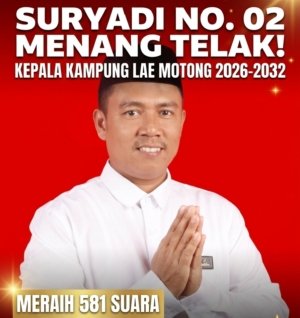 Suryadi Nomor Urut 02 Menang Telak 581 Suara, Selisih 199 Suara dari Rivalnya Syahrun