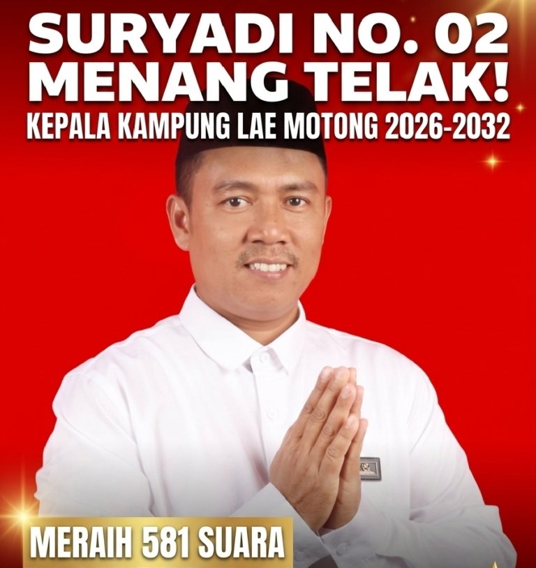 Suryadi Nomor Urut 02 Menang Telak 581 Suara, Selisih 199 Suara dari Rivalnya Syahrun