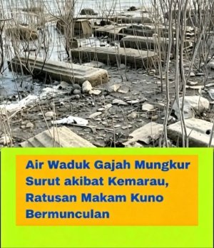 Ratusan Makam Kuno di Dasar Waduk Gajah Mungkur Bermunculan