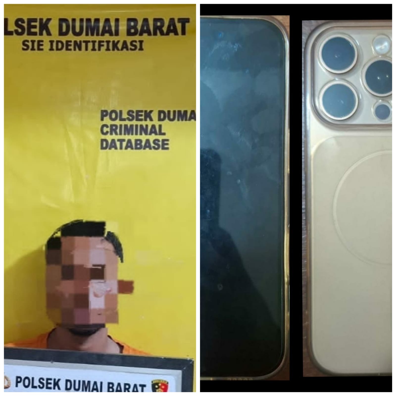 Polsek Dumai Barat Ungkap Kasus Pencurian, Satu Unit iPhone 16 Pro Berhasil Diamankan Polsek Dumai Barat Ungkap Kasus Pencurian, Satu Unit iPhone 16 Pro Berhasil Diamankan