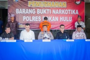 Polres Rohul Bersama Kejaksaan dan Pengadilan Musnahkan 961,5 Gram Sabu dan 229 Butir Ekstasi
