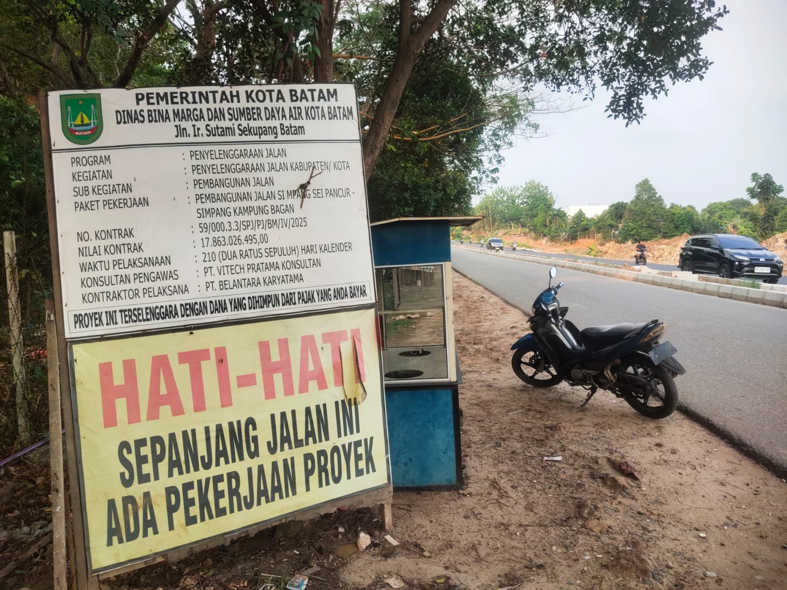 Pembangunan Jalan Simpang Sei Pancur ke Bagan Rp17,8 Miliar Lebih Dikomplain Warga