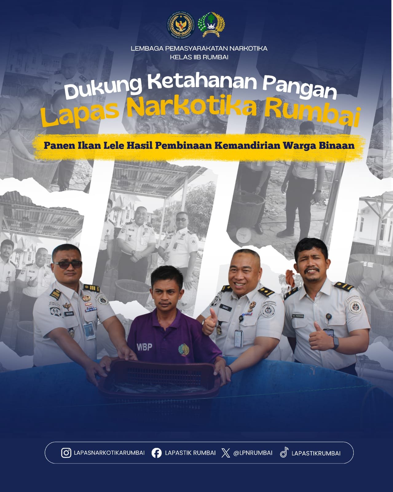 Lapas Narkotika Kelas IIB Rumbai Panen Lele Dukung Program Ketahanan Pangan