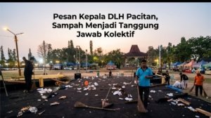 Usai Wayang Kulit Semalam Suntuk, Sampah Berserakan di Alun-alun Pacitan