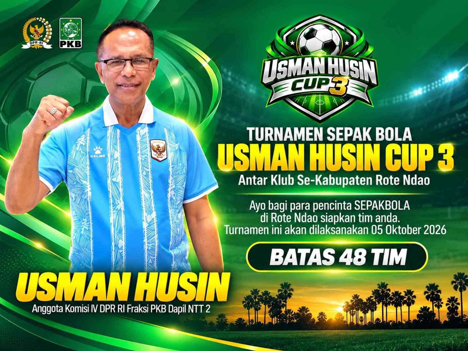 Usman Husin Cup 3 Kembali Digelar, 48 Tim Siap Berebut Panggung Sepak Bola Rote Ndao