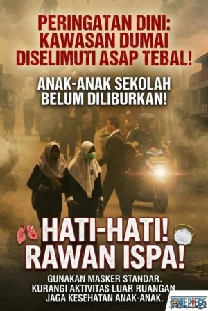 Kota Dumai Diselimuti Asap Tebal, Jarak Pandang Memburuk Akibat Kebakaran Lahan Gambut Dan Ada Dugaan Ulah Oknum Di Belakangnya
