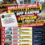 Dugaan Korupsi 5 Proyek Dinas PUPR Lampung Selatan 2024, KEJATI Lampung Teruskan Laporan DPP KAMPUD Ke KEJARI